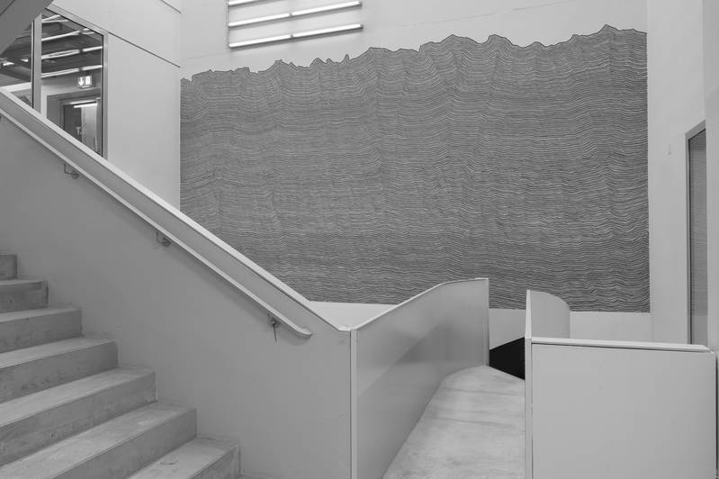 [Translate to English:] Sol LeWitt, Wall Drawing #730 
Ausführung: Studierende des Gestalterischen Propädeutikums der ZHdK unter Anleitung von Ulrich Binder.