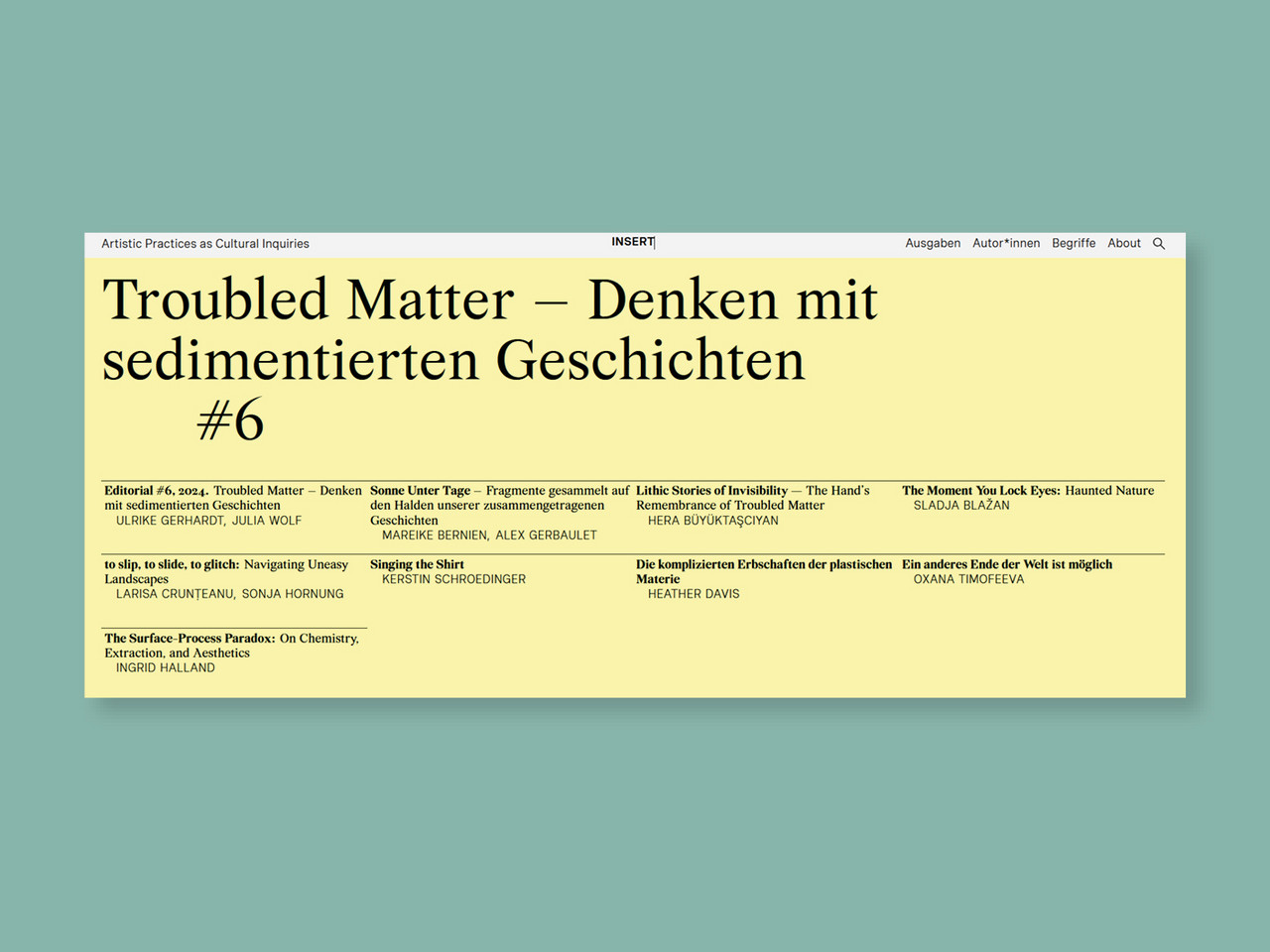 Title image INSERT; web graphics © Samuel Marty, ZHdK.