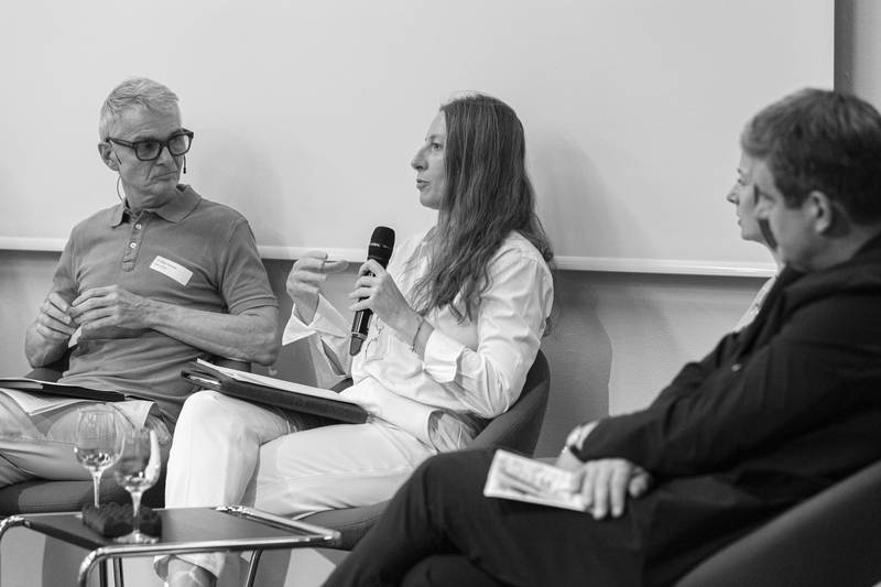 CEF 24 – Discussion Panel – Xanthi Skoulariki, Gabriela Devaud, Simon Grand, Photo: Johannes Dietschi, © ZCCE