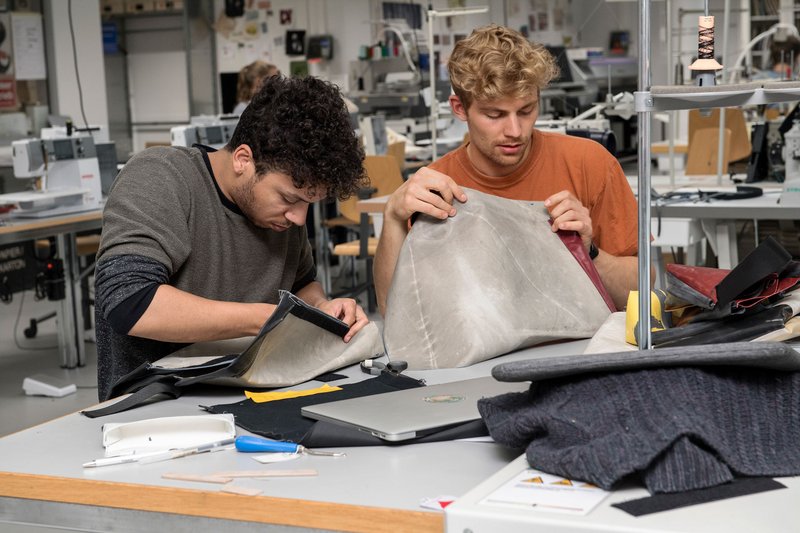 Students in the textile workshop