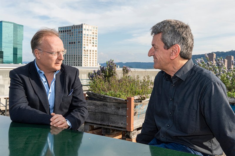 Christoph-Mathias Mueller (left) and Johannes Schlaefli (right) - photo ZHdK, Johannes Dietschi