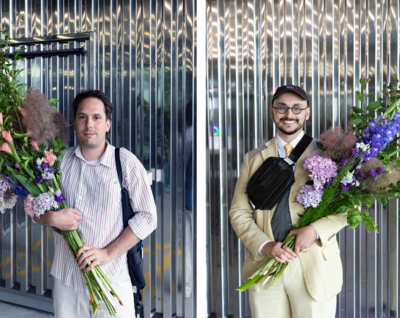 The ZHdK Graduate Award Design 2024 winners: Enrico Bachmann (left) and Armin Aschenbrenner (right). Photo: David Jäggi. © ZHdK.