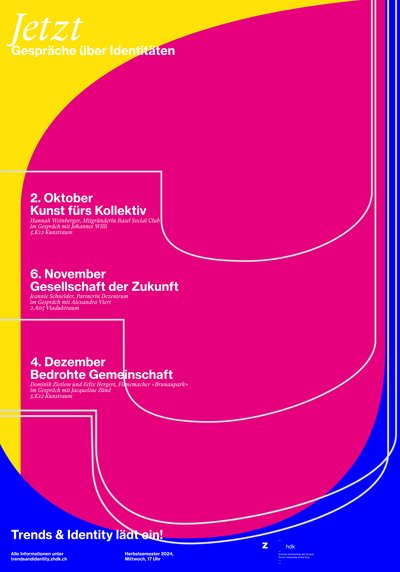 The public event series «Now - Conversations about Identities» is organised by Major Trends & Identity.© ZHdK.