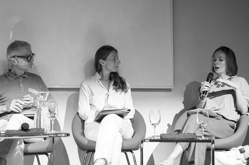 CEF 24 – Discussion Panel – Christoph Weckerle, Xanthi Skoulariki, Gabriela Devaud, Photo: Johannes Dietschi, © ZCCE