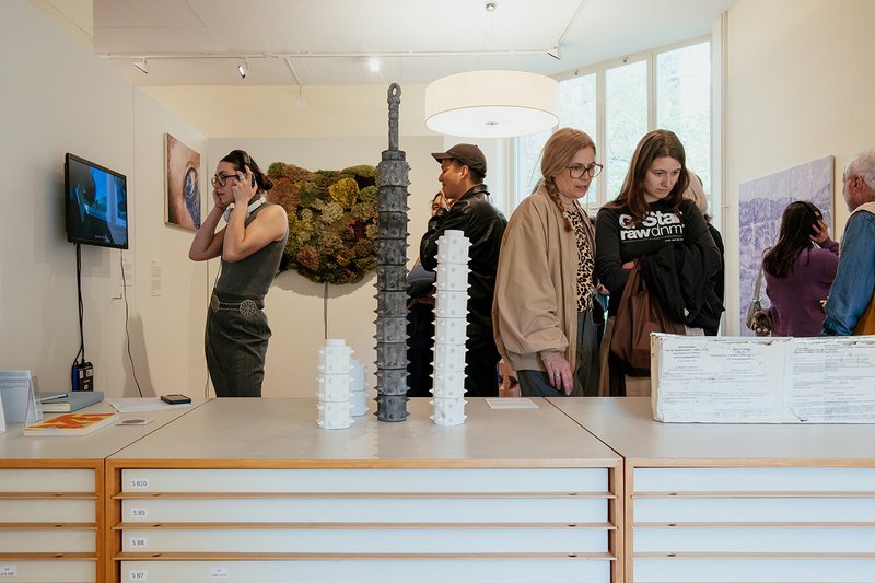 Opening NEWKAMMER II: Present Positions, Atelier Righini-Fries, Zurich, April 2026. Image © Gabriel Bienz