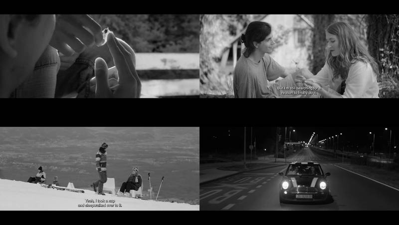 Vier Standbilder aus dem Film «Between Us» von Laura Pascu, die an der ZHdK Regie studiert