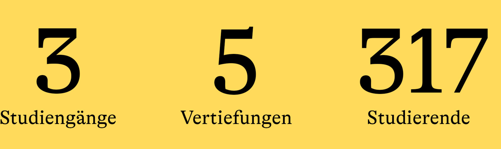 3 Studiengänge, 5 Vertiefungen und 317 Studierende