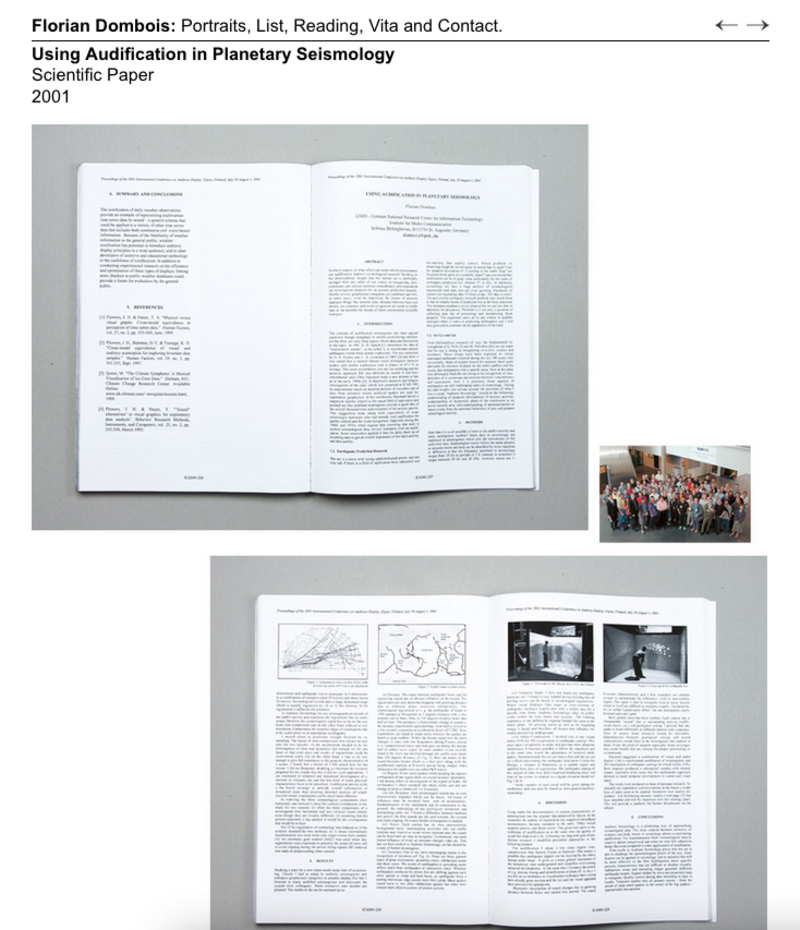 Florian Dombois, Using Audification in Planetary Seismology, 2001