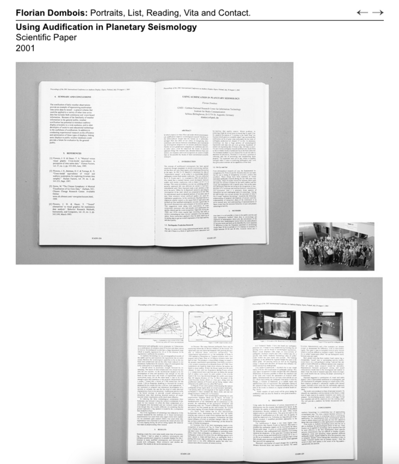 Florian Dombois, Using Audification in Planetary Seismology, 2001