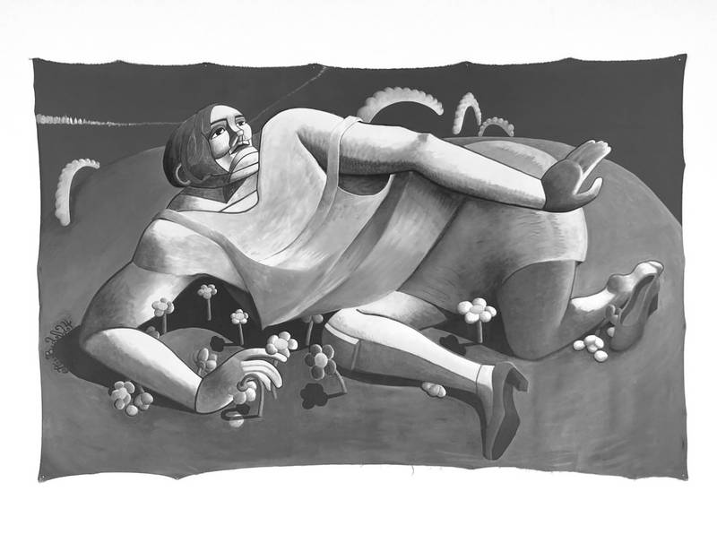 CURVE OF THE ERATH 2025 Acryl auf Leinwand 190 x 280 cm