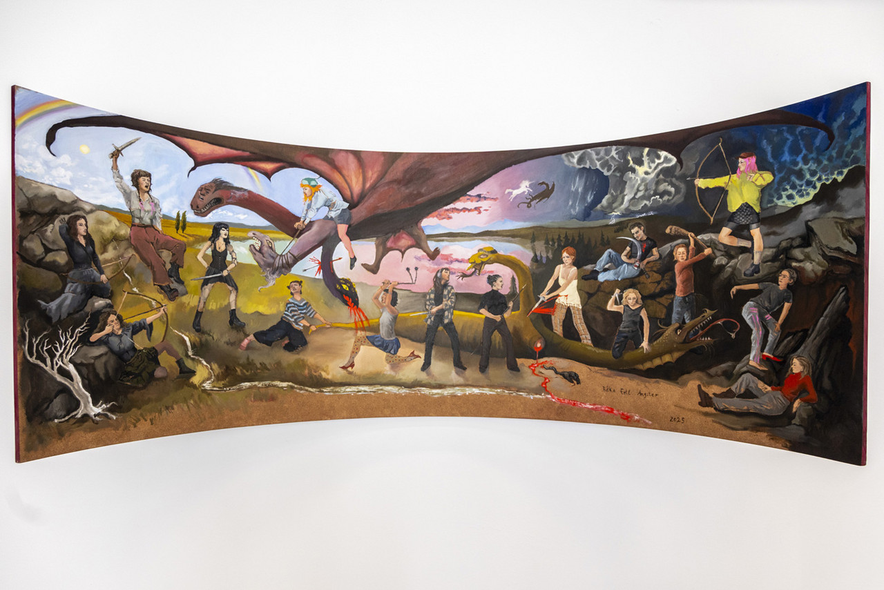 AND THEN THEY SLAYED 2025 Ölfarbe auf MDF  60 x 133 x 49cm, 700R