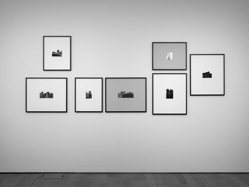 TOWERS 2024 Installation, found and printed images, passepartout and picture frame 3x 50cmx40cm, 4x 50cm x 60cm.