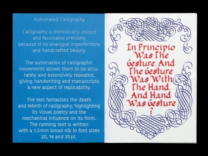 Dopperseite aus dem Buch. Kalligraphische rote Schrift.