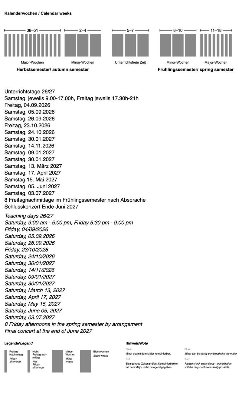 Time structure: Conducting Children's Chors minor
