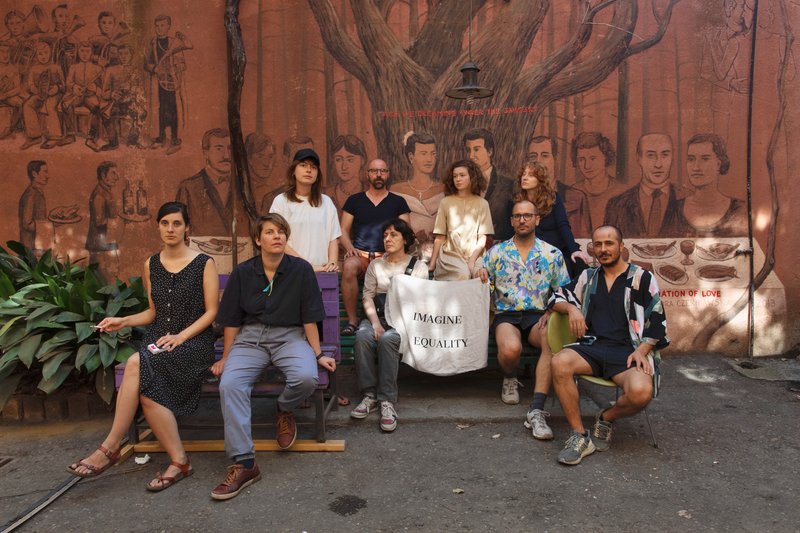 Foto: DFA-Studierende beim Gruppenprojekt für die Tbilissi-Triennale in Georgien