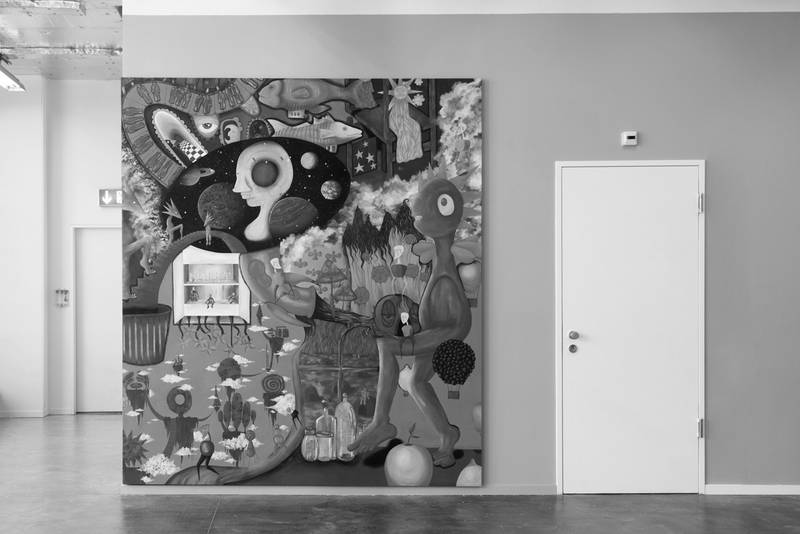 IN DER ZWISCHENZEIT UND NICHTS  2025 Acryl auf Leinwand 260cm x 230cm