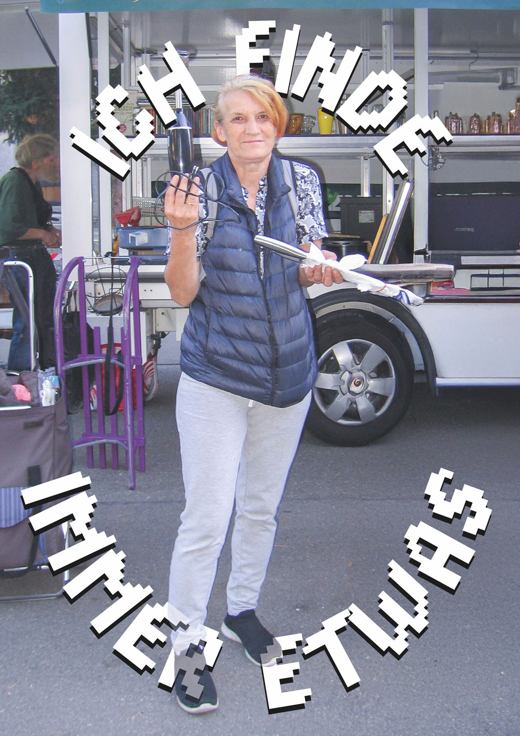 Porträtfoto «Tauschgeschichten». Bild: Helena Klein für den Minor «Sustainable Design». Bei der Bildbearbeitung wurde KI benutzt. © ZHdK.