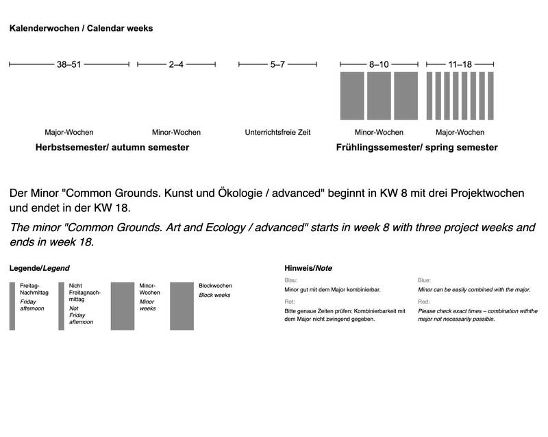 Der Minor beginnt in KW 8 mit 3 Projektwochen und endet in der KW 18.
