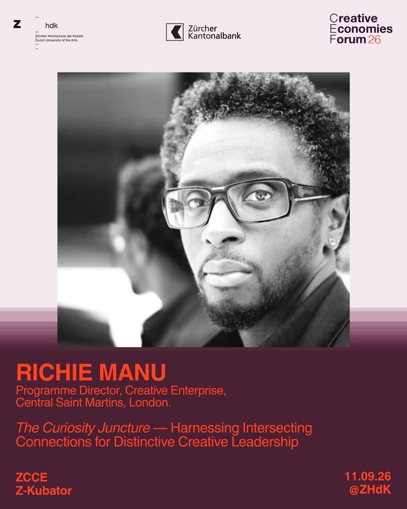 cef26-speaker_manu.jpg Portrait of Richie Manu, Programme Director, Creative Enterprise at Central Saint Martins (University of the Arts London)