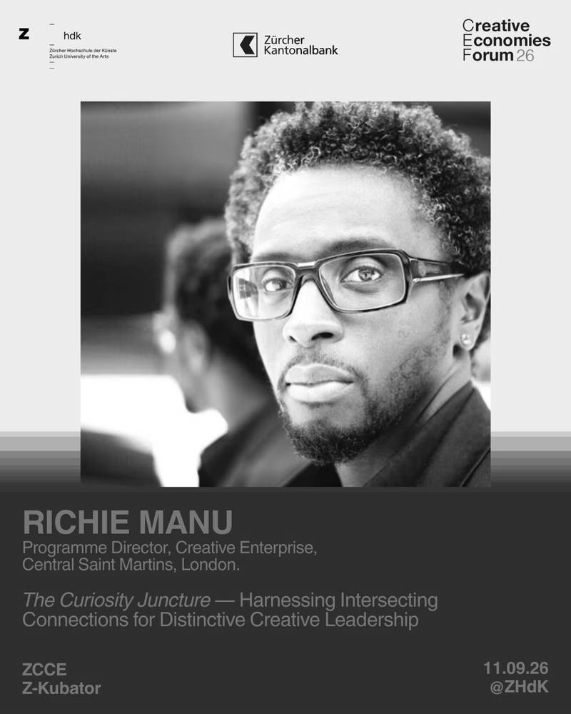 cef26-speaker_manu.jpg Portrait of Richie Manu, Programme Director, Creative Enterprise at Central Saint Martins (University of the Arts London)
