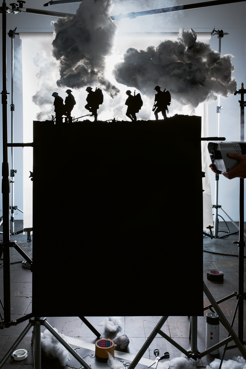 Making of ‘Five Soldiers Silhouetted at the Battle of Broodseinde’ (by Ernest Brooks, 1917), 2013. Jojakim Cortis and Adrian Sonderegger, 2018