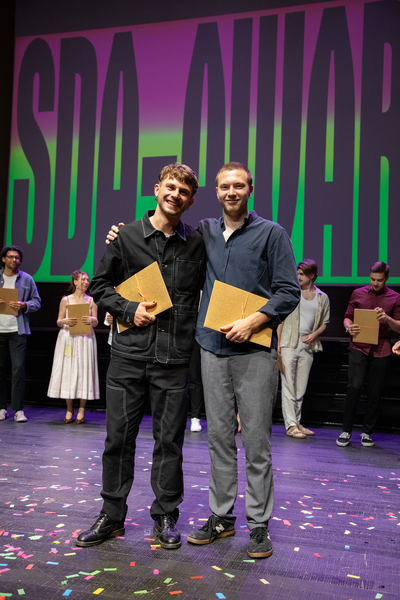 The winners of this year's SDA-Award: Jonatan Bischof & Elias Diehl. Photo: David Jäggi. © ZHdK.
