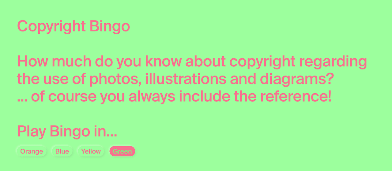 Copyright Bingo