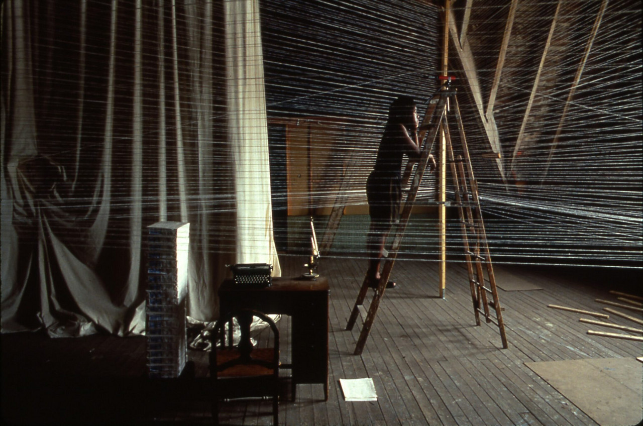 Zum Seminar: Renée Green, Sites of Genealogy: Loophole of Retreat, Installationsansicht, PS1 Museum, New York 1990. Courtesy Free Agent Media; Bortolami Gallery, New York; Galerie Nagel Draxler, Berlin; Foto: Tom Warren