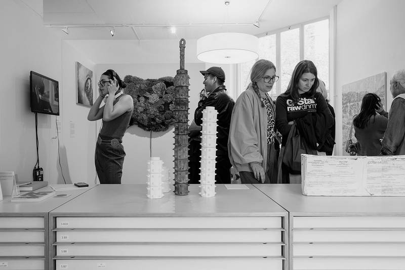 Vernissage NEWKAMMER II: Present Positions, Atelier Righini-Fries, Zürich, April 2026. Bild © Gabriel Bienz