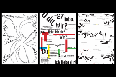 From left to right: Posters by Ames Gerould, Belinda Mensah, Caroline Rakhovska