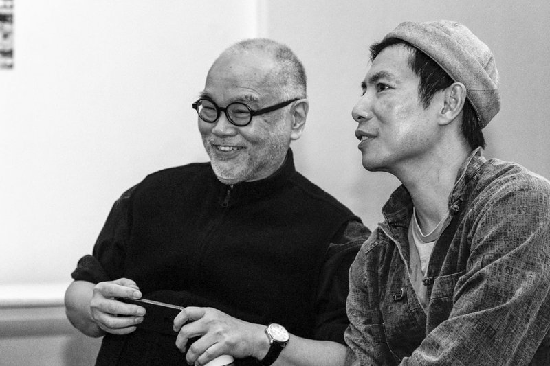 Curating Hong Kong from different perspectives- Experimental art pioneer Danny Yung (left) joking with Co-panelist Douglas Young