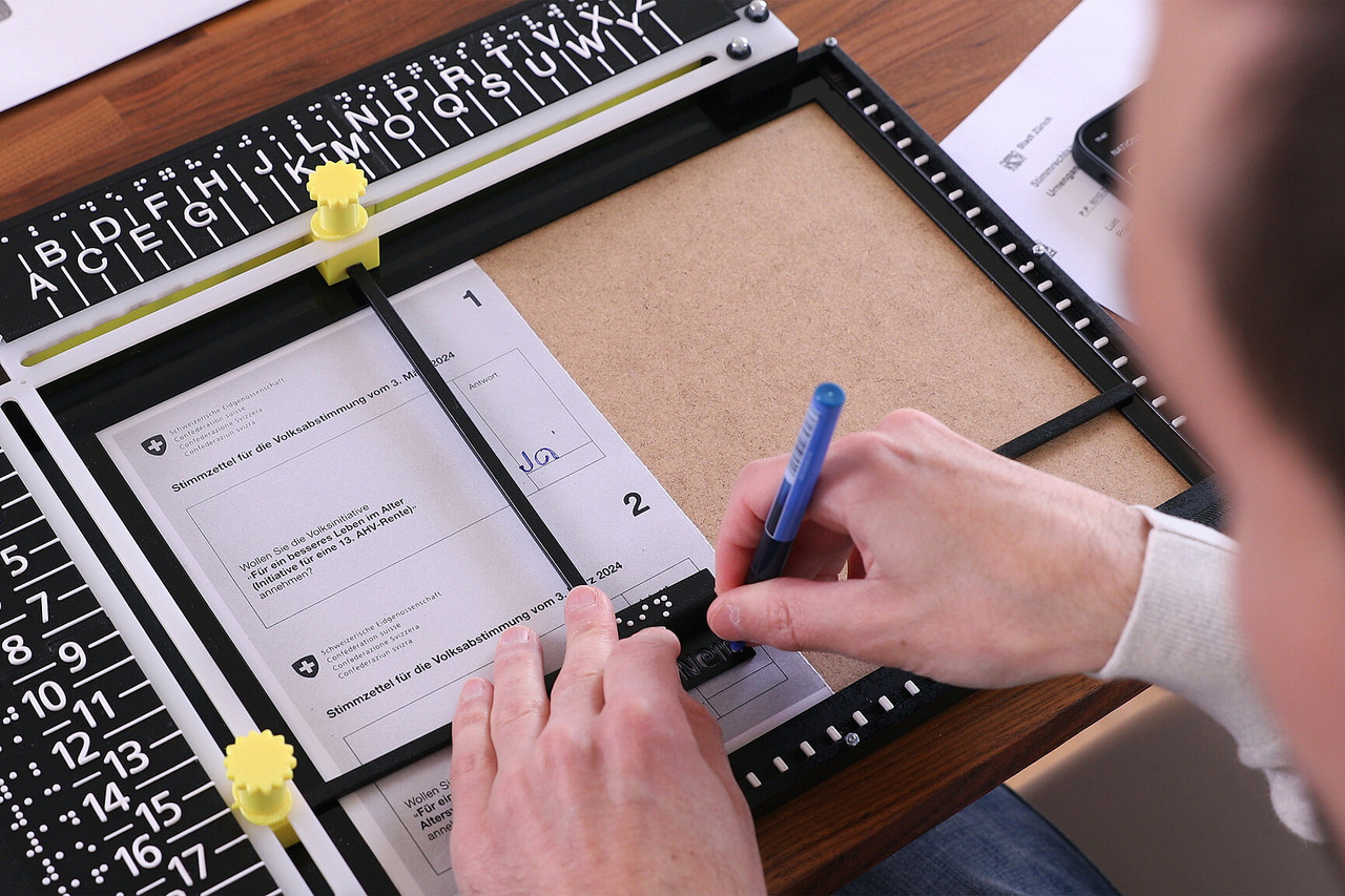 The voting kit «Selbstbestimmt». 