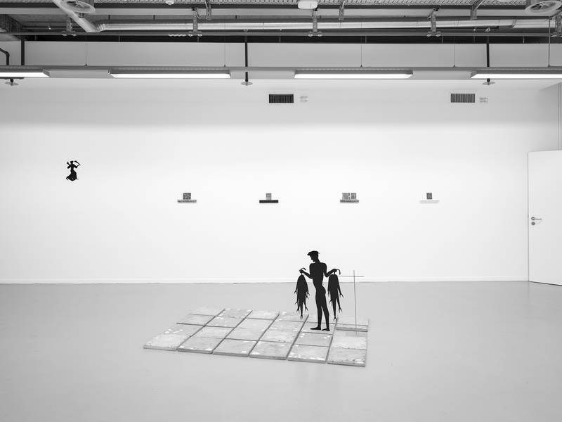 VOL. I (from the Mea Culpa series) 2025 ​​​​​​​cement, marble fragments, river stones, glass, graphite, resin, metal, dimensions variable