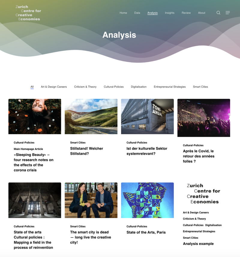 Bild der Website creativeeconomies.com