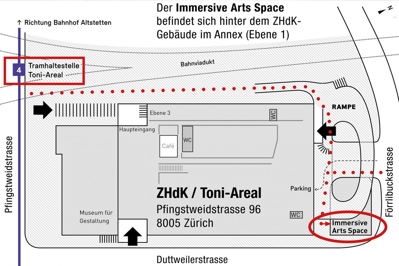 Grafik: Lageplan des Immersive Arts Space