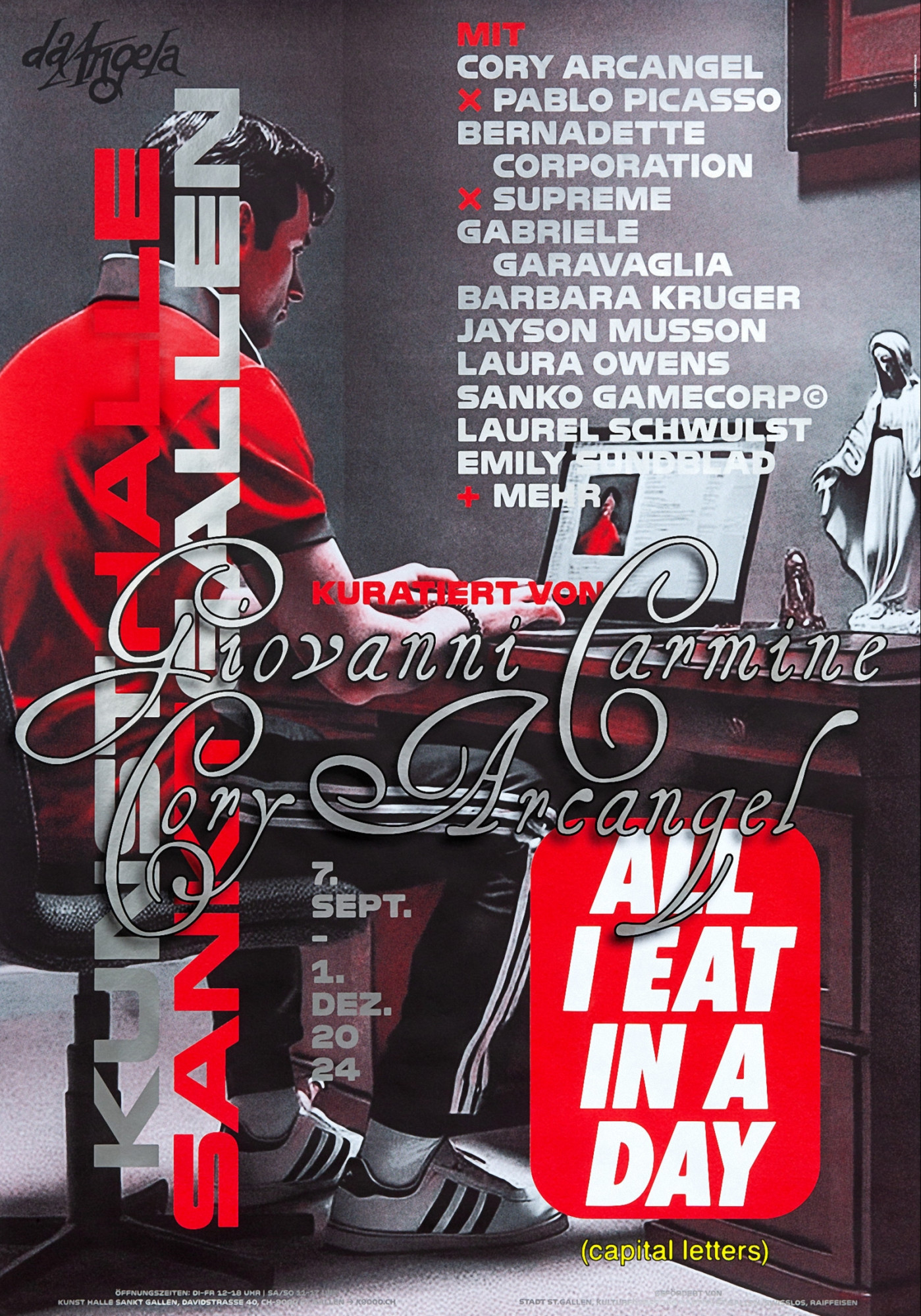 Giovanni Carmine & Cory Arcangel: All I Eat in a Day (2024) von HAMMER, Sereina Rothenberger, David Schatz & Jana Hofmann. © ZHdK.