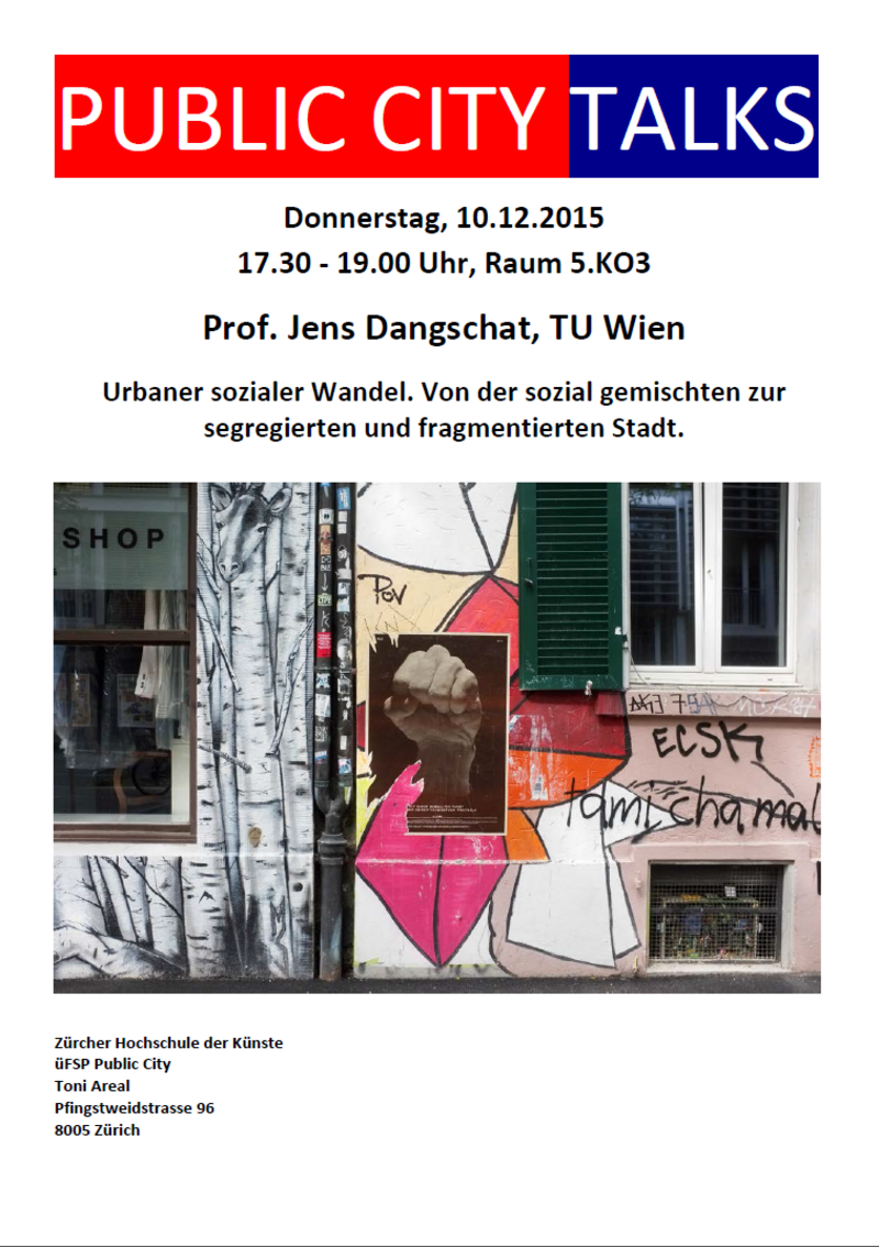 Donnerstag, 10. Dezember 2015
17.30–19.00 Uhr
 
Zürcher Hochschule der Künste
Toni Areal, 5.K03
Pfingstweidstrasse 96
8005 Zürich