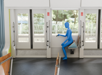 The FlexAssist chair improves the mobility and independence of elderly people on public transport. © ZHdK.