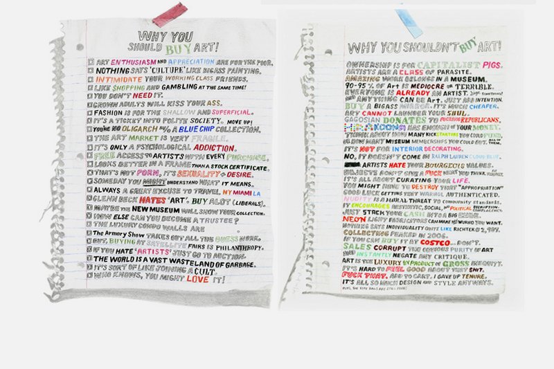 «Why You Should Buy Art»: Print by artist William Powhida (2010)
