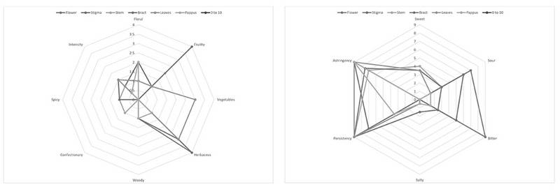 Figure 12. Aromas Spider Web Comparison and Taste Web Comparison, ©Orietta Gianjorio