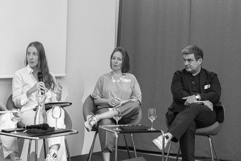 CEF 24 – Discussion Panel – Xanthi Skoulariki, Gabriela Devaud, Simon Grand, Photo: Johannes Dietschi, © ZCCE