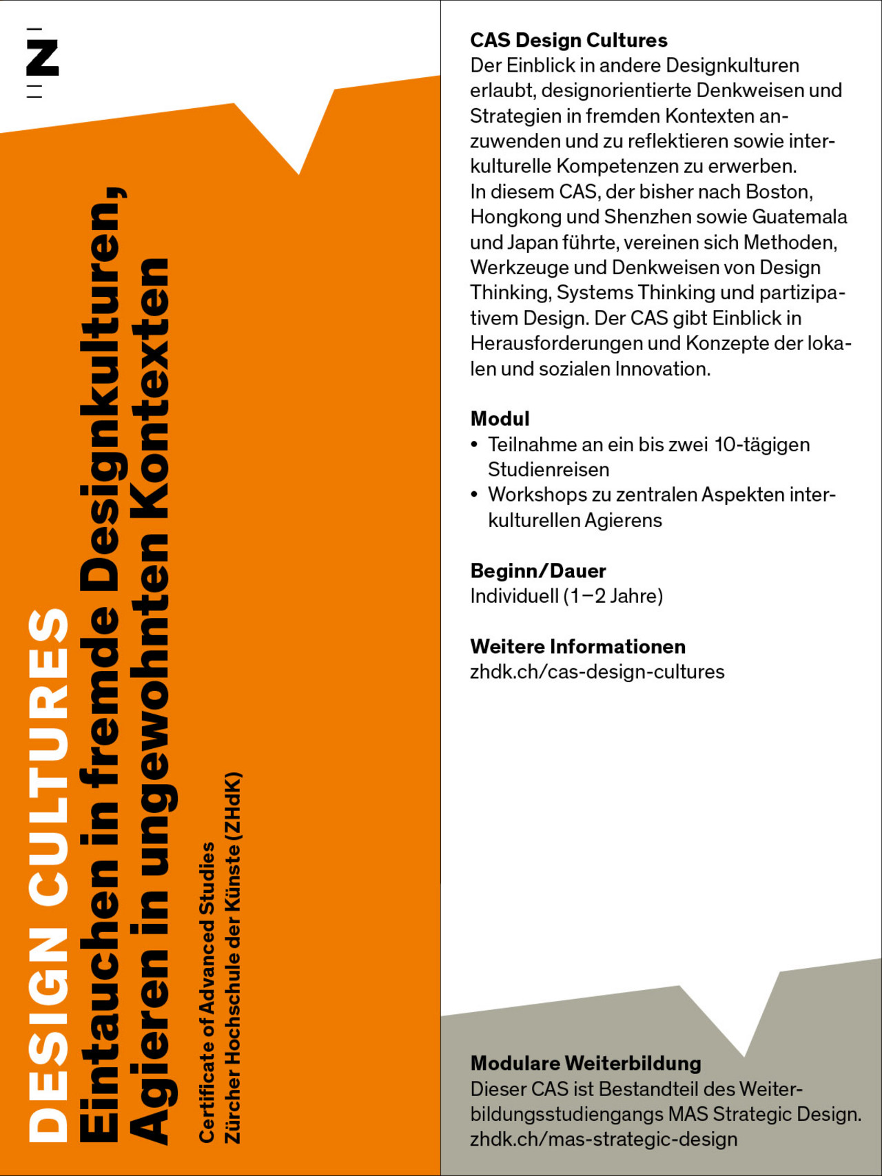 [Translate to English:] Flyer CAS Design Cultures