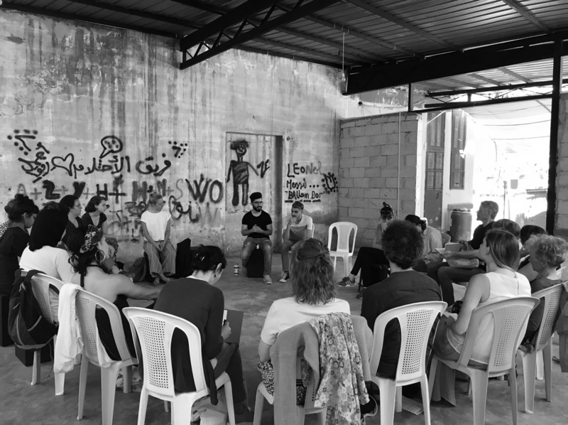 Visit to the SHiFT theatre initiative in Tripoli, Lebanon during last year’s continuing education course. (Photo: Marcel Bleuler)