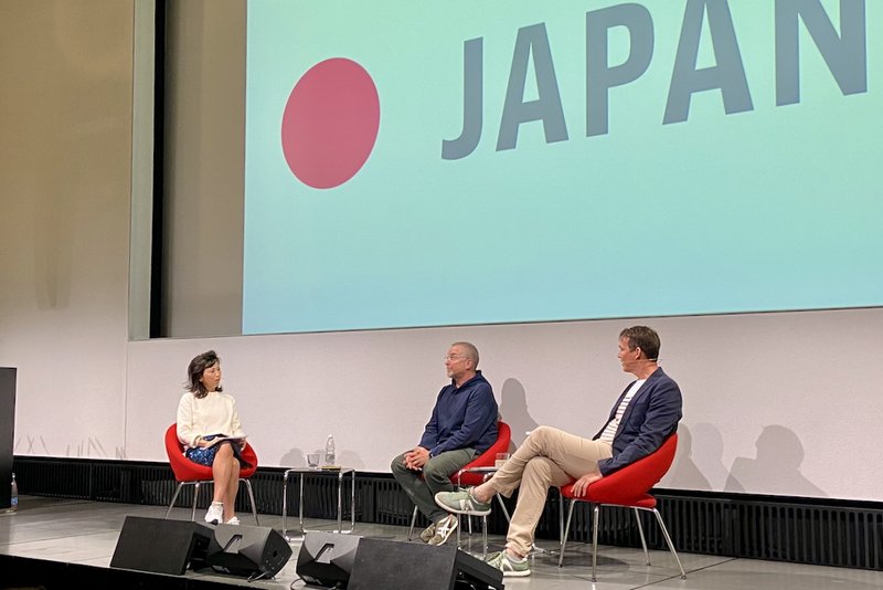 Danica Zeier, Patrik Rohr, Malte Härtig (v.l.n.r.) an der Strategic Design Lecture der ZHdK