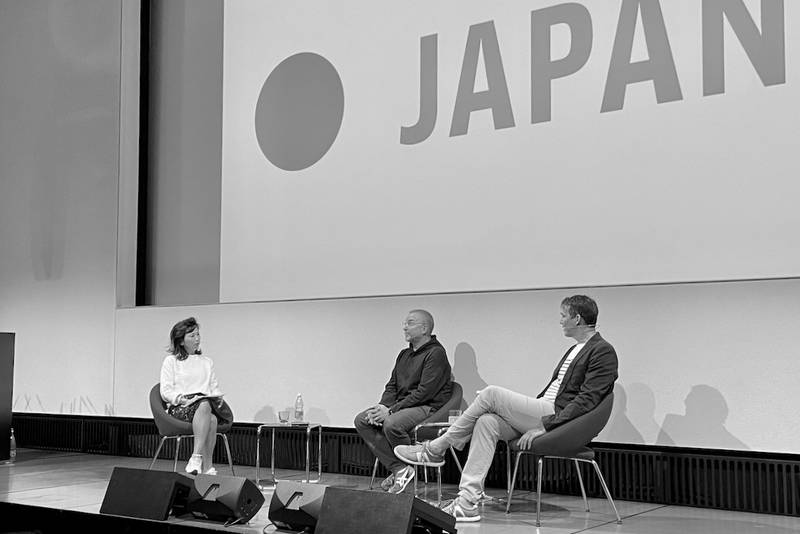 Danica Zeier, Patrik Rohr, Malte Härtig (v.l.n.r.) an der Strategic Design Lecture der ZHdK