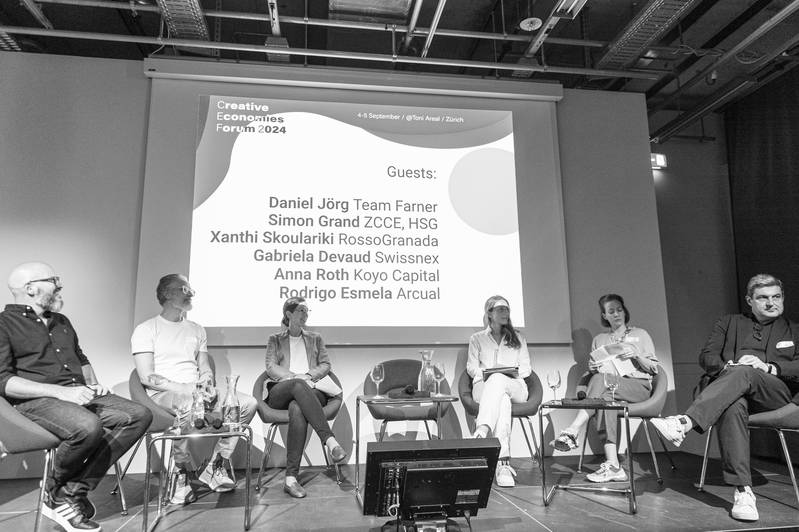 CEF 24 – Discussion Panel – Rodrigo Esmela, Daniel Jörg, Anna Roth, Xanthi Skoulariki, Gabriela Devaud, Simon Grand, Photo: Johannes Dietschi, © ZCCE