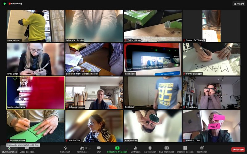 Bild 1, Workshop Distanz, Online-Konferenz «Auf der Suche nach der 5. Dimension»